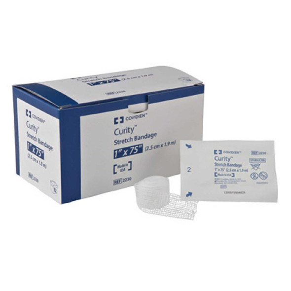 Conforming Bandage Curity Cotton / Polyester 1-Ply 1 X 75 Inch Roll Sterile 2230 Case/96 2230 KENDALL HEALTHCARE PROD INC. 188585_CS