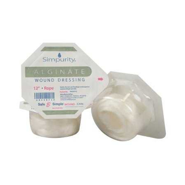 Alginate Dressing Simpurity 1 X 12 Inch Rope Alginate Sterile SNS50712 Case/120 SNS50712 SAFE N SIMPLE LLC 938564_CS