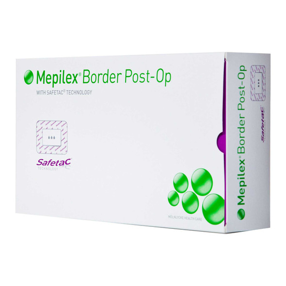 Foam Dressing Mepilex Border Post-Op 4 X 10 Inch Rectangle Adhesive with Border Sterile 496455 Box/5 496455 MOLNLYCKE HEALTH CARE US LLC 1058163_BX