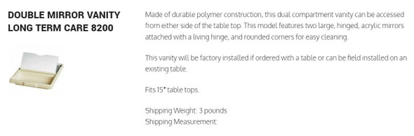 Overbed Table with Vanity AmFab Non-Tilt Automatic Spring Assisted Lift 28 to 45 Inch Height Range 1010H1200 - Pack of 1 1010H1200 AMFAB COMPANY LLC 676558_EA