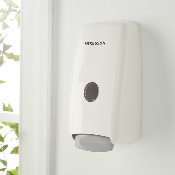 McKesson Soap Dispenser White Plastic Push Bar 1000 mL Wall Mount 53-1000 Each/1 53-1000 MCK BRAND 468279_EA