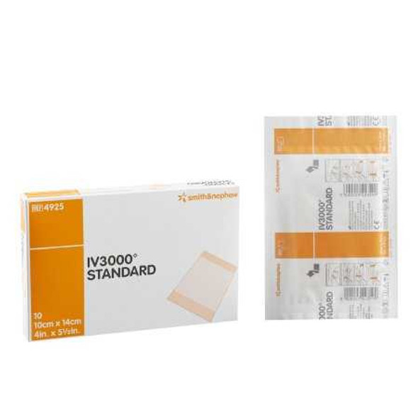 IV Dressing IV3000 Standard 4 X 5 Inch Square Film 4925 Box/10 4925 UNITED / SMITH & NEPHEW 193313_BX