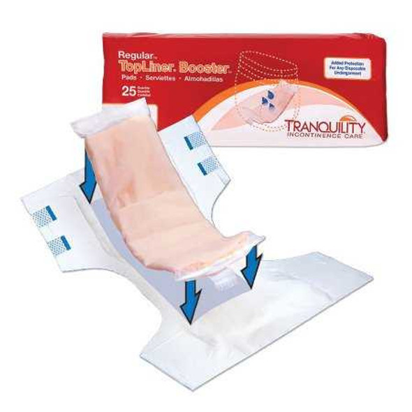 Booster Pad Tranquility® TopLiner™ 4 x 14 Inch Heavy Absorbency Superabsorbant Core Regular 2070 Bag of 25 2070 Tranquility® TopLiner™ 665237_BG