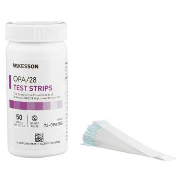 McKesson OPA Concentration Indicator Pad 50 Test Strips Bottle Single Use 73-OPA28B BT/1 73-OPA28B MCK BRAND 852218_BT