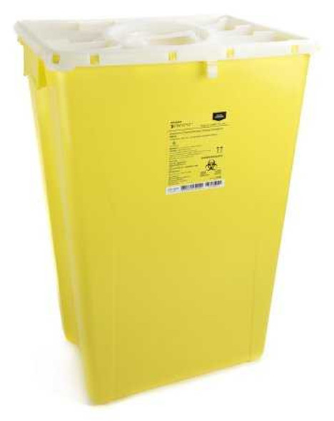 Chemotherapy Waste Container McKesson Prevent® Yellow Base 24-3/5 H x 17-3/10 W x 13 L Inch Vertical Entry 18 Gallon 2260 Pack of 1 2260 McKesson Prevent® 862687_EA