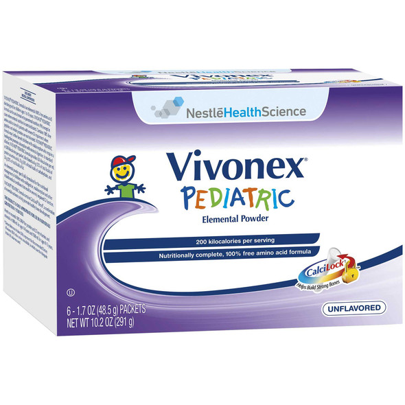 Elemental Tube Feeding / Oral Supplement Vivonex Pediatric Unflavored 1.7 oz. Individual Packet Powder 07131000 Each/1 7131000 NESTLE'HEALTHCARE NUTRITION 746870_EA