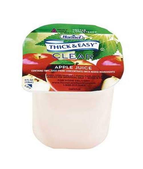 Thickened Beverage Thick & Easy® 4 oz. Portion Cup Apple Flavor Liquid IDDSI Level 2 Mildly Thick 41530 Case of 24 41530 Thick & Easy® 732814_CS