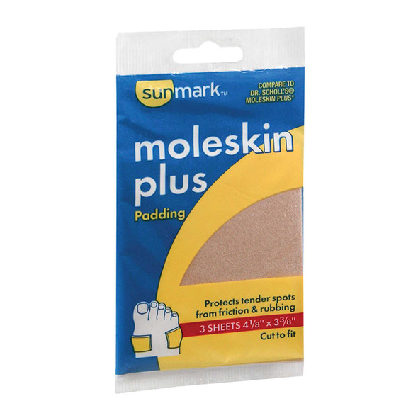 Moleskin Adhesive sunmark 4-1/8 X 3-3/8 Inch Moleskin NonSterile 2264992 Pack/3 2264992 MCK BRAND 871326_PK