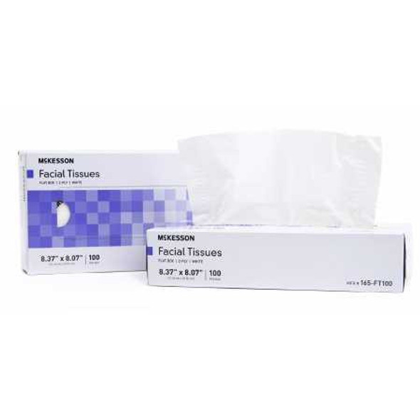 Facial Tissue McKesson White 8.37 X 8.07 Inch 165-FT100 Box/100 165-FT100 MCK BRAND 1040596_BX