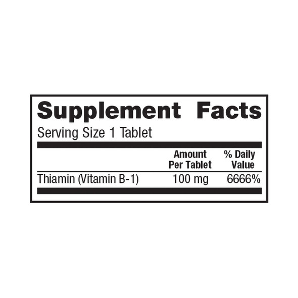 Vitamin B-1 Supplement McKesson Brand 100 mg Strength Tablet 100 per Bottle 57896085101 BT/100 57896085101 MCK BRAND 774606_BT