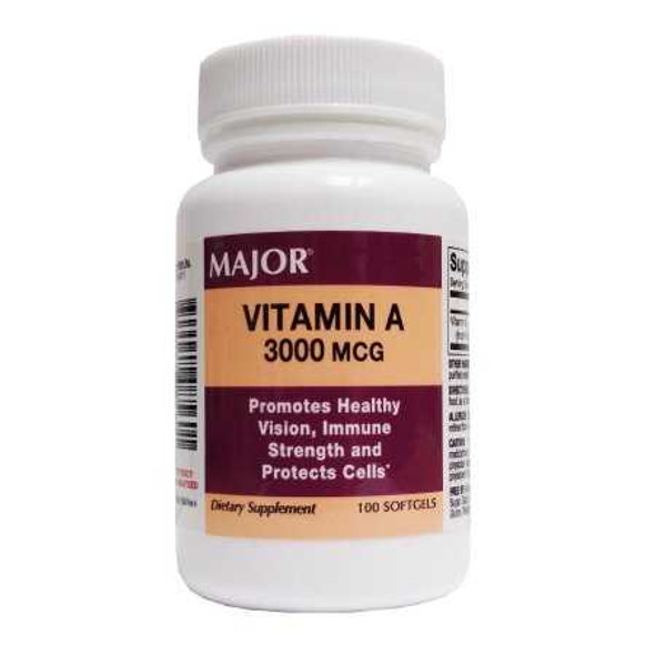 Vitamin A Supplement Major 10000 IU Strength Capsule 100 per Bottle 2737518 Each/100 2737518 US PHARMACEUTICAL DIVISION/MCK 919506_BT