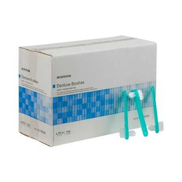 Denture Brush McKesson 2-Sided Bristle Green 16-TBDEN Each/1 16-TBDEN MCK BRAND 472578_EA