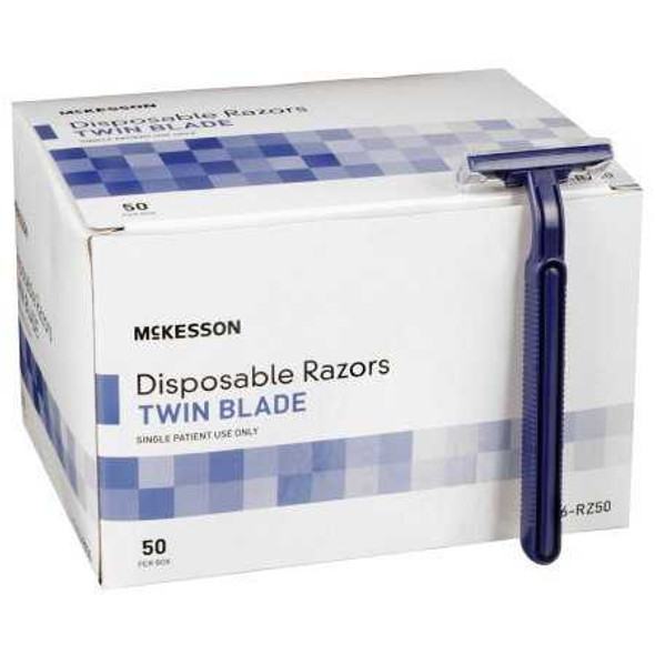 Razor McKesson Twin Blade Disposable 16-RZ50 Case of 100 16-RZ50 McKesson 474704_CS