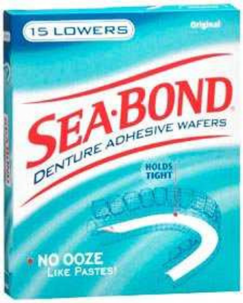 Denture Adhesive Sea•Bond Wafer 15 per Box 01150900163 - Box/15 1652759 US PHARMACEUTICAL DIVISION/MCK 747503_BX