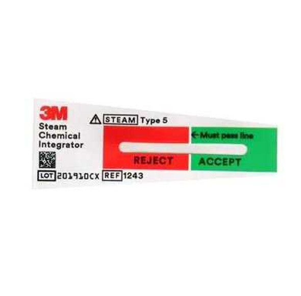 Comply SteriGage Sterilization Chemical Integrator Strip Steam 2 Inch 1243A BG/500 1243A 3M 134499_BG