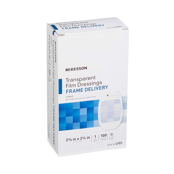 Transparent Film Dressing McKesson Octagon 2-3/8 X 2-3/4 Inch Frame Style Delivery Without Label Sterile 4985 Box/100 4985 MCK BRAND 886408_BX