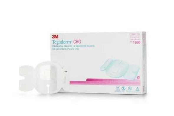 IV Securement Dressing Tegaderm Chlorhexidine Gluconate 2-3/4 X 3-3/8 Inch Sterile 1660 Box/25 1660 3M 713482_BX