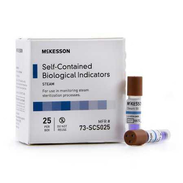 McKesson Sterilization Biological Indicator Vial Steam 73-SCS025 Box/25 MCK BRAND 524877_BX