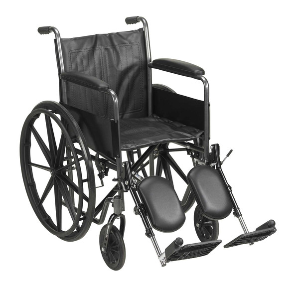 Wheelchair McKesson Padded Removable Composite Black 18 Inch 300 lbs. 146-SSP218DDA-ELR Each/1 MCK BRAND 1065277_EA