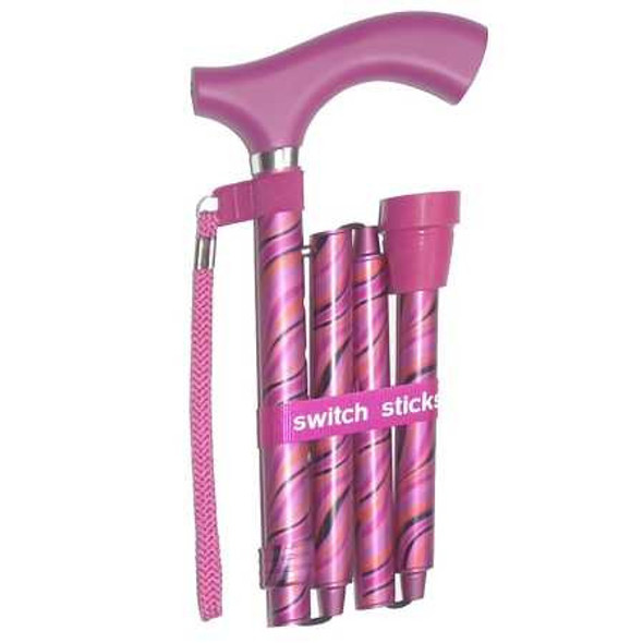 Switch Sticks Walking Stick, Foldable and Adjustable, 32 to 37'' Height, Anti-slip Tip, Tango Print, Pack of 1 Switch Sticks® 1050002_EA