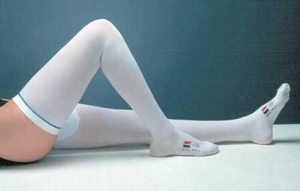 Anti-embolism Stockings T.E.D. Thigh High Large Short White Inspection Toe 3634LF Pair/2 KENDALL HEALTHCARE PROD INC. 408993_PR