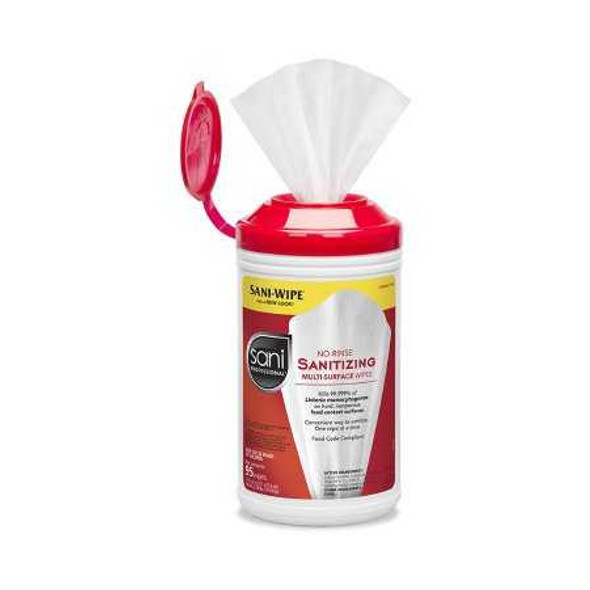 Sani Professional Surface Cleaner / Sanitizer No-Rinse Wipe Canister P56784 Case/570 PDI/NICE-PAK 1064271_CS