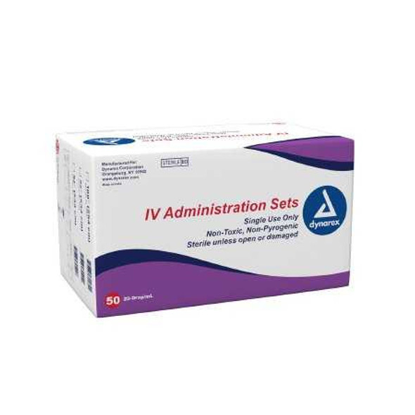 Administration Set 20 Drops / mL Drip Rate 92 Inch Tubing 1 Port 7049 Box/50 DYNAREX CORP. 1075622_BX