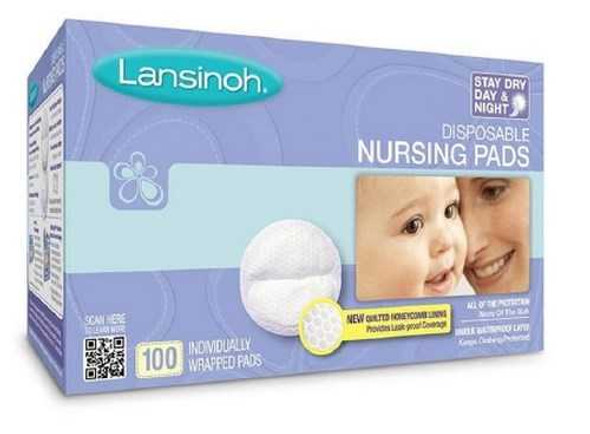 Nursing Pad Lansinoh Stay Dry One Size Fits Most Quilted Cotton Disposable