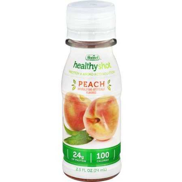 Oral Protein Supplement Healthyshot Peach 2.5 oz. Bottle Ready to Use 72855 Case/24 HORMEL FOOD SALES LLC 730791_CS