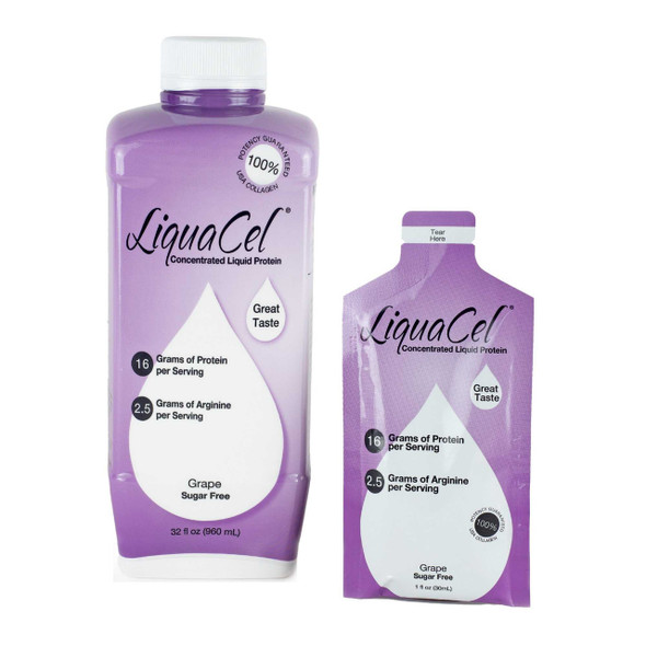 Protein Supplement LiquaCel Grape 1 oz. Individual Packet Ready to Use GH95 Case/100 GLOBAL HEALTH PRODUCTS INC 785839_CS