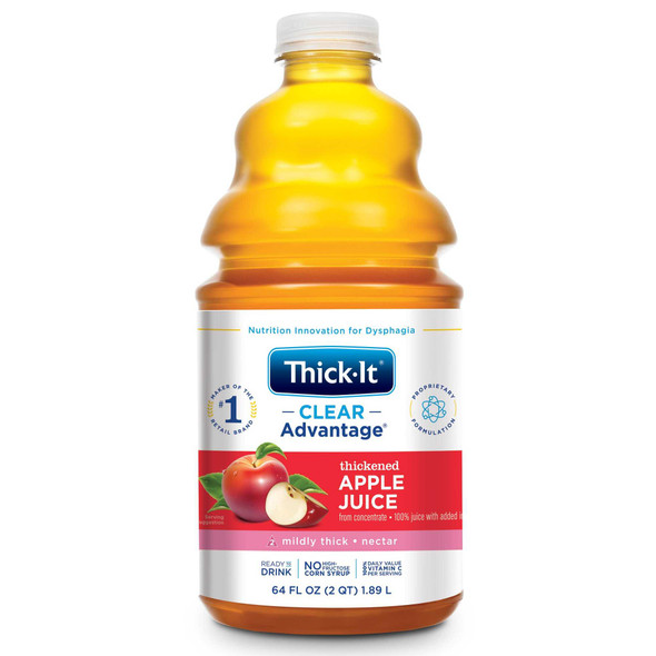 Thickened Beverage Thick-It AquaCareH2O 64 oz. Bottle Apple Ready to Use Nectar B454-A5044 Each/1 PRECISION FOODS INC 742227_EA