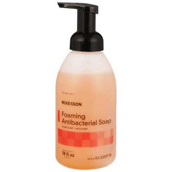 Antibacterial Soap McKesson Foaming 18 oz. Pump Bottle Clean Scent 53-23127-18 Pack of 1 McKesson 1067686_EA