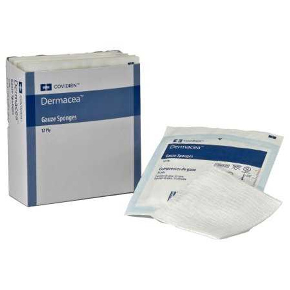 Gauze Sponge Dermacea Cotton 12-Ply 3 X 3 Inch Square Sterile 441009 Case/1200 KENDALL HEALTHCARE PROD INC. 765450_CS