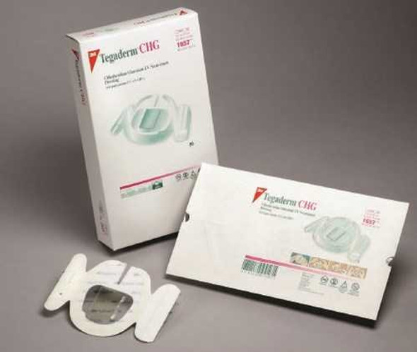CHG I.V. Securement Dressing 3M Tegaderm Film 4 X 6-1/8 Inch Rectangle Sterile 1659 Box/25 3M 663785_BX