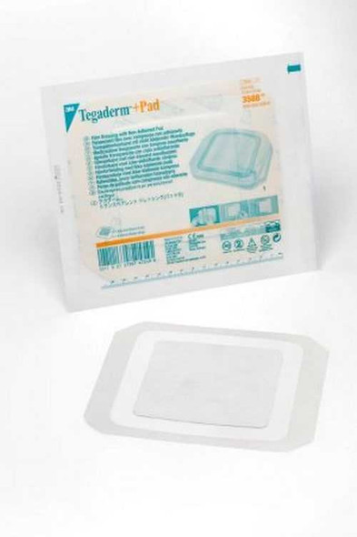 Transparent Film Dressing with Pad 3M™ Tegaderm™ +Pad 6 x 6 Inch Frame Style Delivery Square Sterile 3588 Pack of 1 3M™ Tegaderm™ +Pad 360349_EA