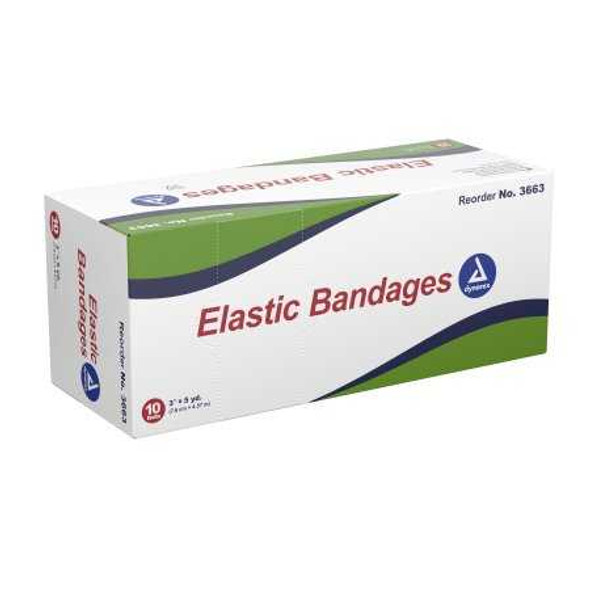 Elastic Bandage Dynarex 3 Inch X 4.5 Yard Standard Compression Clip Detached Closure Tan NonSterile 3663 Box/10 DYNAREX CORP. 852209_BX