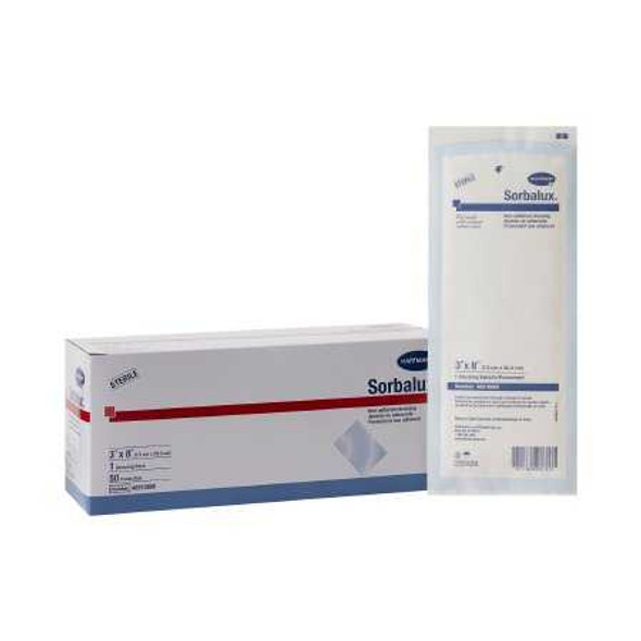 Non-Adherent Dressing Sorbalux Rayon / Polyester 3 X 8 Inch Sterile 48910000 Each/1 HARTMAN USA, INC. 626137_EA