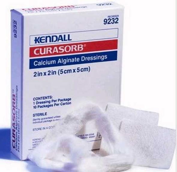 Calcium Alginate Dressing Kendall 4 X 5.5 Inch Square Calcium Alginate Sterile 9240 Case/50 KENDALL HEALTHCARE PROD INC. 747169_CS