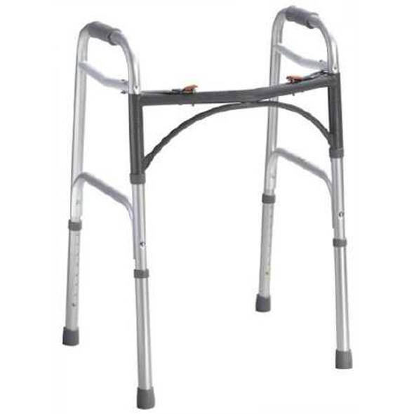 Folding Walker Adjustable Height McKesson Aluminum Frame 350 lbs. Weight Capacity 32 to 39 Inch Height 146-10200-1 Each/1 2630- MCK BRAND 1128907_EA