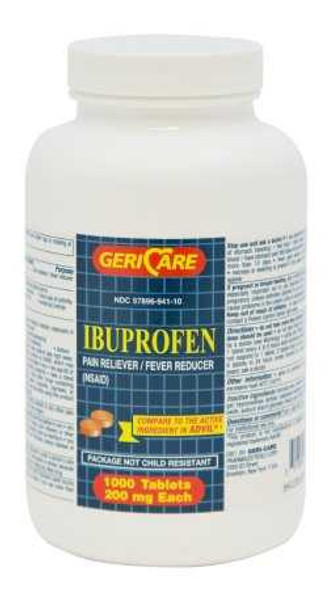 Pain Relief Geri-Care 200 mg Strength Ibuprofen Tablet 1000 Per Bottle 941-10-GCP Bottle/1 ULPC466 MCK BRAND 1181156_BT