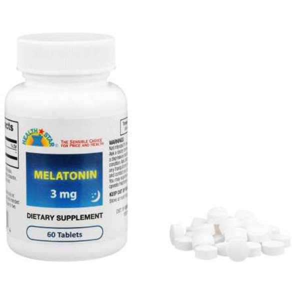 Natural Sleep Aid Geri-Care 60 per Bottle Tablet 3 mg Strength 864-06 Case/12 3810 MCK BRAND 852554_CS