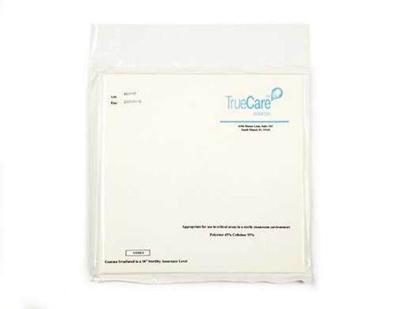 Cleanroom Wipe ISO Class 5 White Sterile Cellulose Blend 9 X 9 Inch Disposable TCBWIP09 Case/12 16-4234 TrueCare Biomedix 1136427_CS