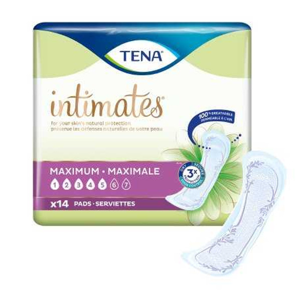 Bladder Control Pad TENA Intimates Maximum Long 13 Inch Length Heavy Absorbency Dry-Fast Core One Size Fits Most Adult Female Disposable 54283 Pack/14 4680 Essity HMS North America Inc 1119765_PK