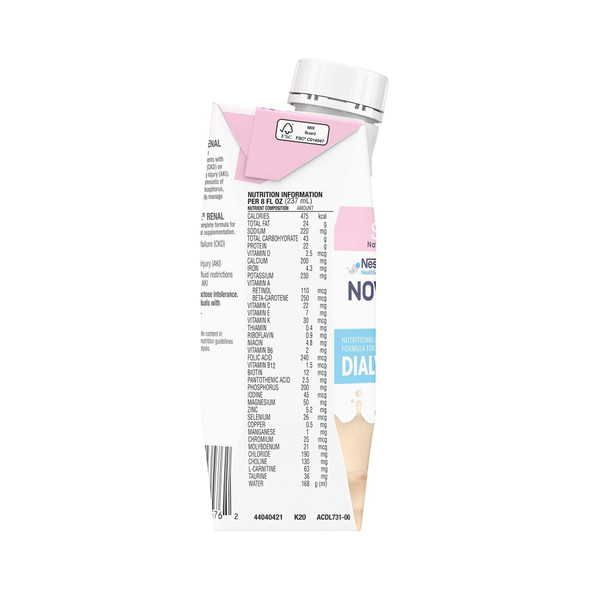 Oral Supplement Novasource Renal Strawberry Flavor Ready to Use 8 oz. Carton 00043900369228 Case/24 Nestle Healthcare Nutrition 1178535_CS