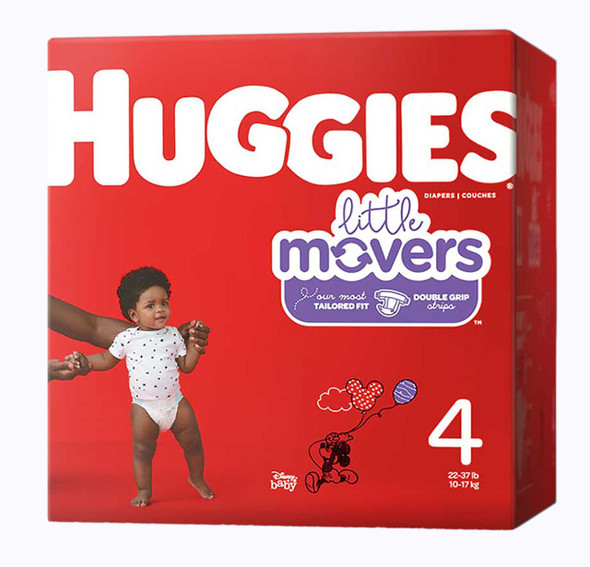 Unisex Baby Diaper Huggies Little Movers Size 4 Disposable Moderate Absorbency 49679 Case/88 7578323 Kimberly Clark 1128668_CS