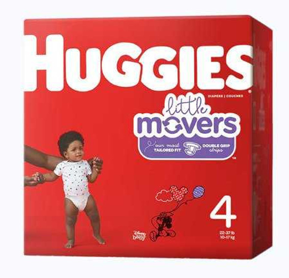 Unisex Baby Diaper Huggies Little Movers Size 4 Disposable Moderate Absorbency 49679 Case/88 7578323 Kimberly Clark 1128668_CS