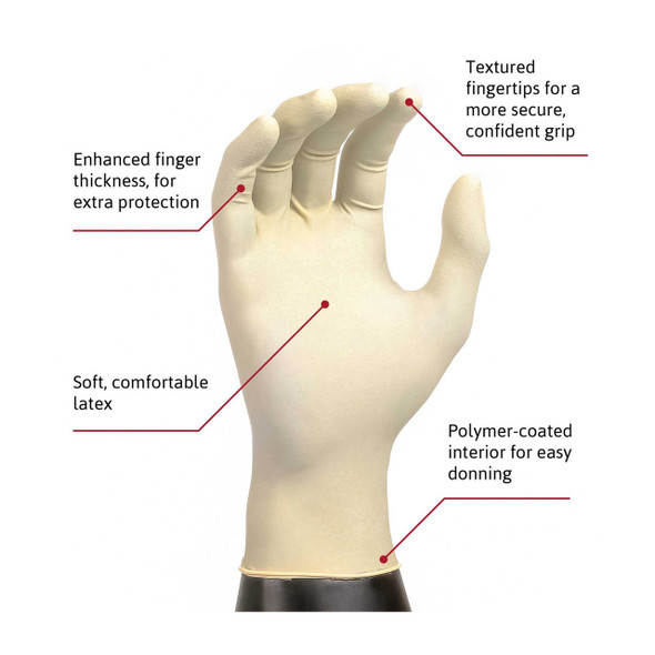 Exam Glove Diamond Grip Small NonSterile Latex Standard Cuff Length Textured Fingertips White Not Chemo Approved MF-300-S Case/1000 422541 MICROFLEX MEDICAL 307873_CS
