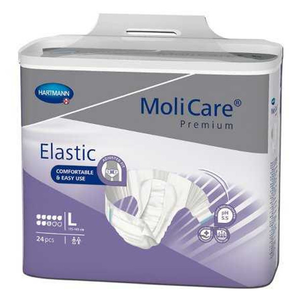 Unisex Adult Incontinence Brief MoliCare Premium Elastic 8D Large Disposable Heavy Absorbency 165473 Case/72 16-CP6 Hartmann 1174292_CS