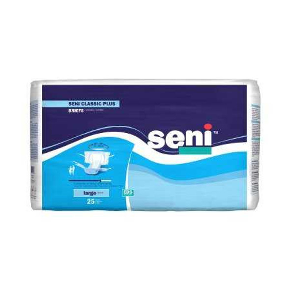 Unisex Adult Incontinence Brief Seni Classic Plus Large Disposable Moderate Absorbency S-LA25-BC2 Pack/25 411800 TZMO USA Inc 1163864_PK