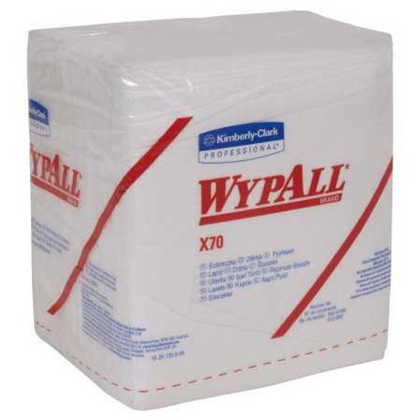 Task Wipe WypAll® X70 Heavy Duty White NonSterile Cellulose / Polypropylene 12 x 12-1/2 Inch Reusable 41200 Case of 912 44563 WypAll® X70 519209_CS